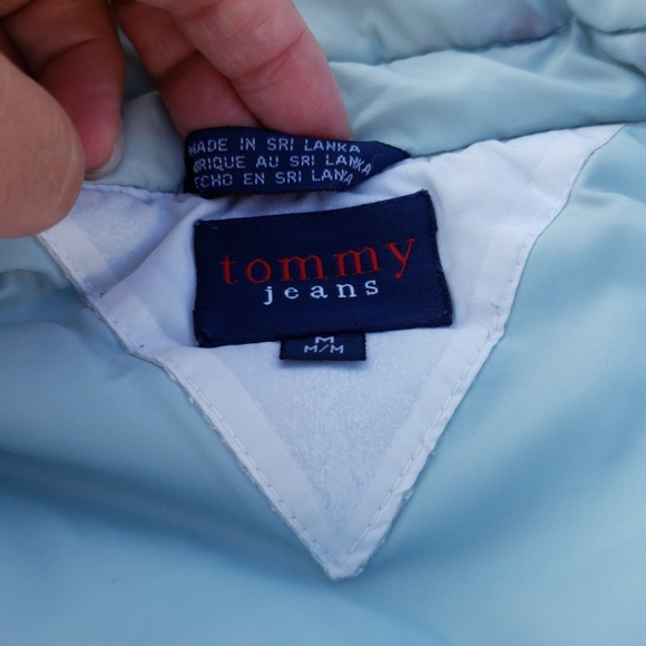 Tommy Jeans Vest by Tommy Hilfiger Light Blue with Red and White Letters Nylon - Picture 5 of 5